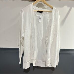 Lane Bryant White Open Front Cardigan